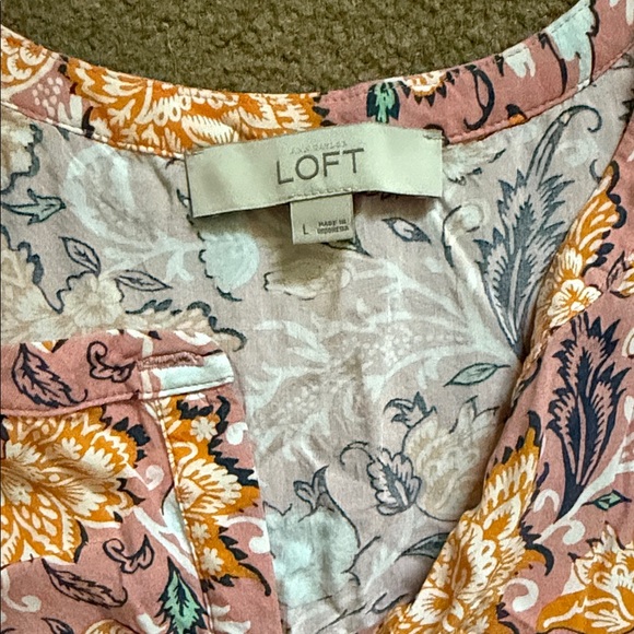 LOFT Floral Midi Dress - Pink and Yellow - Picture 2 of 7